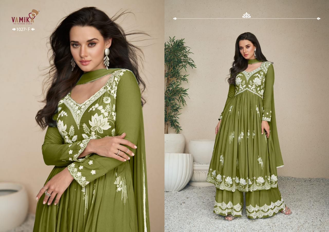 Lakhnavi Vol 5 Hit List By Vamika 1027 F To J Designer Rayon Heavy Readymade Suits Wholesale Shop In Surat